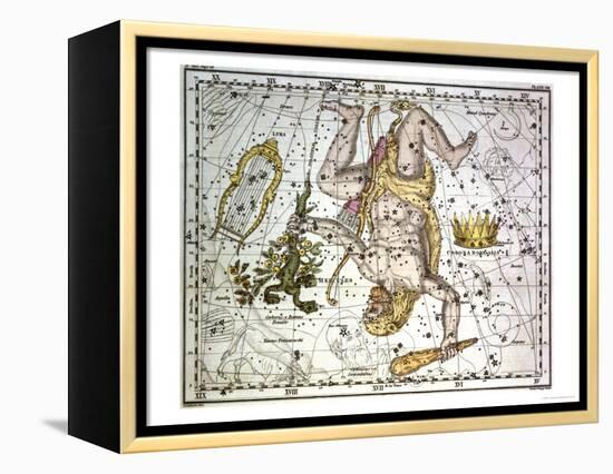 Hercules, from "A Celestial Atlas," Published in 1822-A. Jamieson-Framed Premier Image Canvas