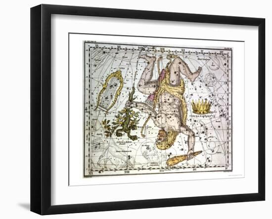Hercules, from "A Celestial Atlas," Published in 1822-A. Jamieson-Framed Giclee Print