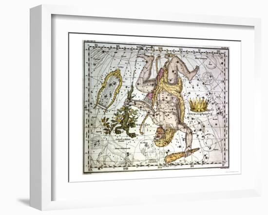 Hercules, from "A Celestial Atlas," Published in 1822-A. Jamieson-Framed Giclee Print