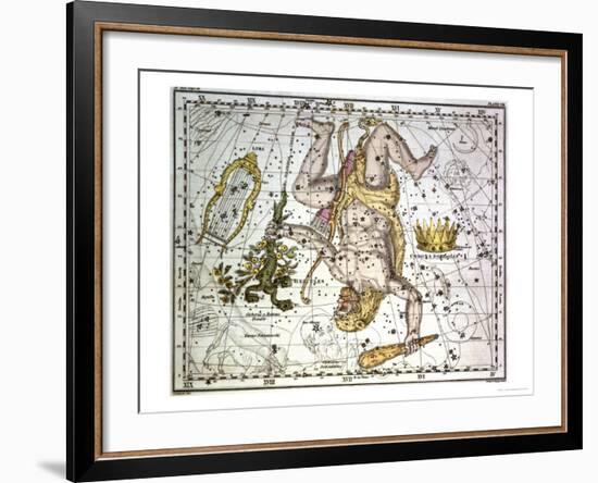 Hercules, from "A Celestial Atlas," Published in 1822-A. Jamieson-Framed Giclee Print