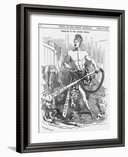 Hercules in the Augean Stable, 1888-Edward Linley Sambourne-Framed Giclee Print