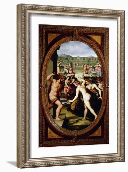 Hercules Killing Dragon in Garden of Hesperides-null-Framed Giclee Print