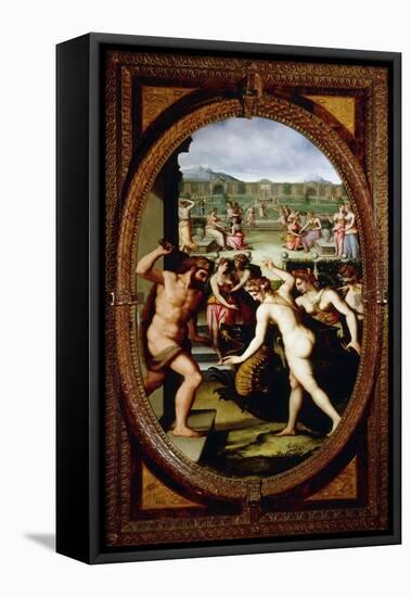 Hercules Killing Dragon in Garden of Hesperides-null-Framed Premier Image Canvas