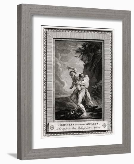 Hercules Overcomes Antaeus, Who Opposes His Passage into Africa, 1775-W Walker-Framed Giclee Print