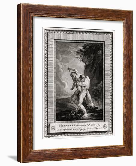 Hercules Overcomes Antaeus, Who Opposes His Passage into Africa, 1775-W Walker-Framed Giclee Print