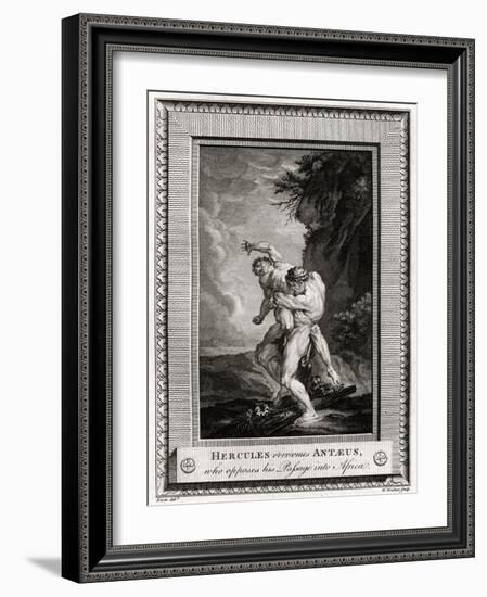 Hercules Overcomes Antaeus, Who Opposes His Passage into Africa, 1775-W Walker-Framed Giclee Print