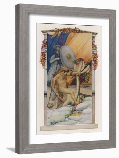 Hercules Slays the Hydra of Lerna-A.f. Gorguet-Framed Art Print