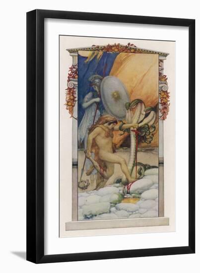 Hercules Slays the Hydra of Lerna-A.f. Gorguet-Framed Art Print