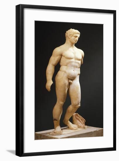 Hercules Statue from School of Lysippus, Sicily, Italy, Magna Graecia, 4th-3rd Century BC-null-Framed Giclee Print