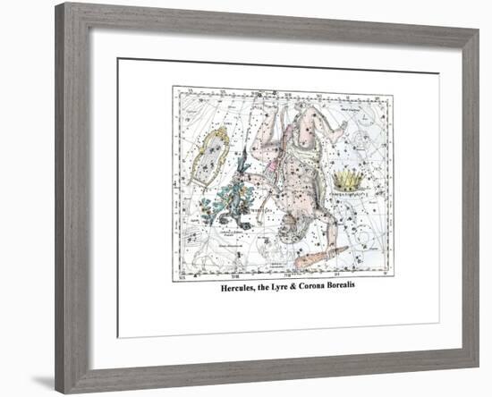 Hercules, the Lyre and Corona Borealis-Alexander Jamieson-Framed Art Print