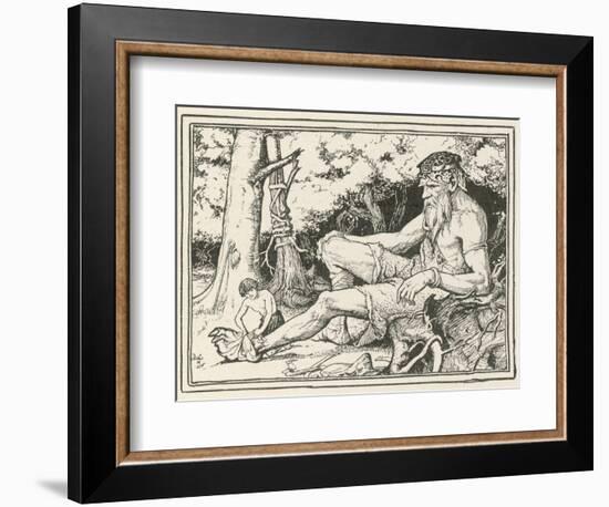 Herd-Boy Binds the Injured Foot of a Friendly Giant-Henry Justice Ford-Framed Photographic Print