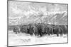 Herd of Buffalo in a Blizzard, 1887-null-Mounted Art Print