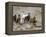 Herd of Wild Horses, Cantering Across Sagebrush-Steppe, Adobe Town, Wyoming, USA-Carol Walker-Framed Premier Image Canvas