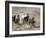 Herd of Wild Horses, Cantering Across Sagebrush-Steppe, Adobe Town, Wyoming, USA-Carol Walker-Framed Photographic Print