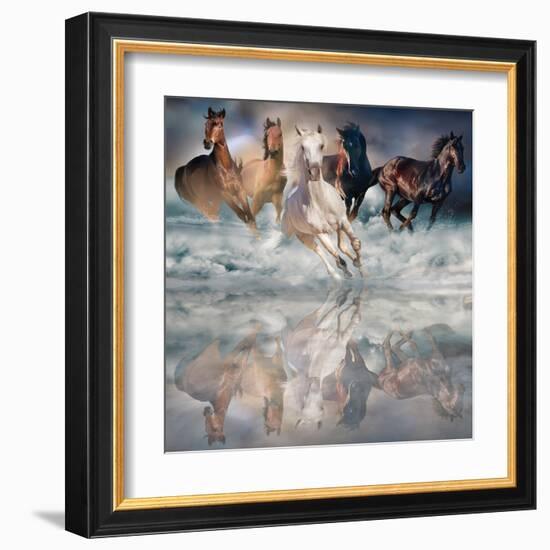 Herd Run-Svetlana-Framed Art Print