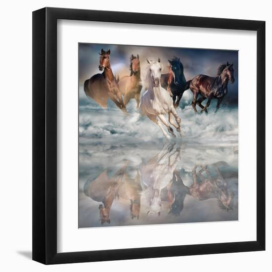 Herd Run-Svetlana-Framed Art Print