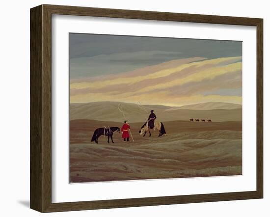 Herding Camel Train, Inner Mongolia-Vincent Haddelsey-Framed Giclee Print