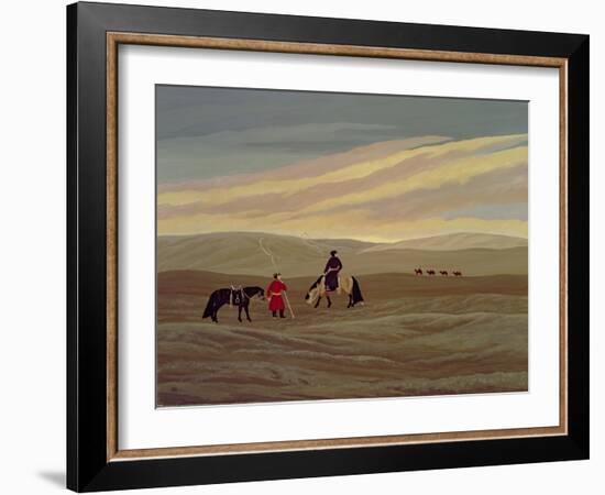 Herding Camel Train, Inner Mongolia-Vincent Haddelsey-Framed Giclee Print