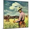 "Herding Cattle,"January 1, 1942-George Schreiber-Mounted Giclee Print