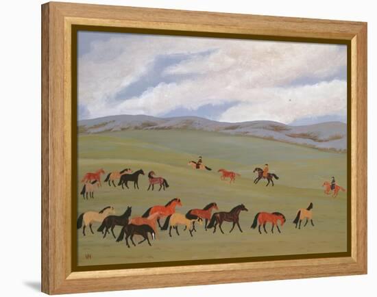 Herding Horses, Inner Mongolia-Vincent Haddelsey-Framed Premier Image Canvas