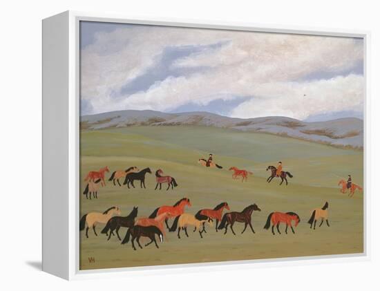 Herding Horses, Inner Mongolia-Vincent Haddelsey-Framed Premier Image Canvas