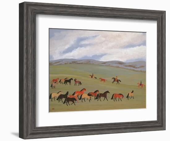 Herding Horses, Inner Mongolia-Vincent Haddelsey-Framed Giclee Print