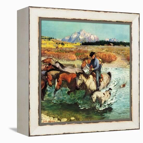 "Herding Horses", September 13, 1952-John Clymer-Framed Premier Image Canvas