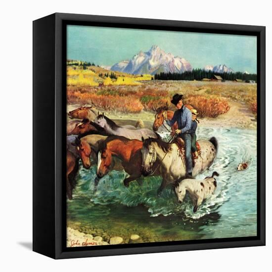 "Herding Horses", September 13, 1952-John Clymer-Framed Premier Image Canvas