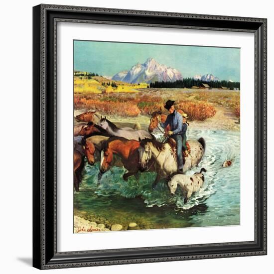 "Herding Horses", September 13, 1952-John Clymer-Framed Giclee Print