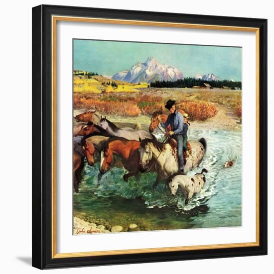 "Herding Horses", September 13, 1952-John Clymer-Framed Giclee Print