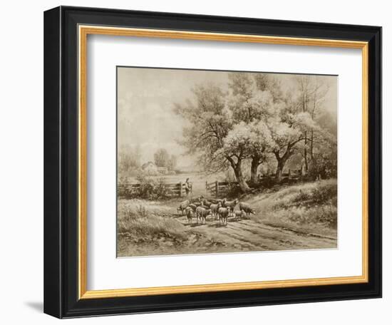 Herding Sheep-Carl Weber-Framed Art Print