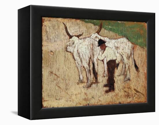 Herdsman and Cattle-Giovanni Fattori-Framed Premier Image Canvas