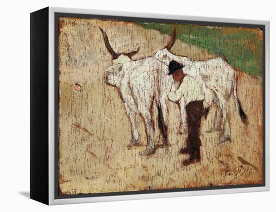 Herdsman and Cattle-Giovanni Fattori-Framed Premier Image Canvas
