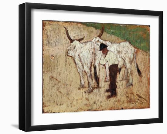 Herdsman and Cattle-Giovanni Fattori-Framed Giclee Print