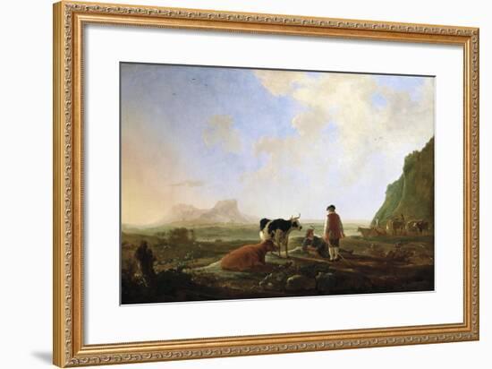 Herdsmen with Cows, C.1645-Aelbert Cuyp-Framed Giclee Print