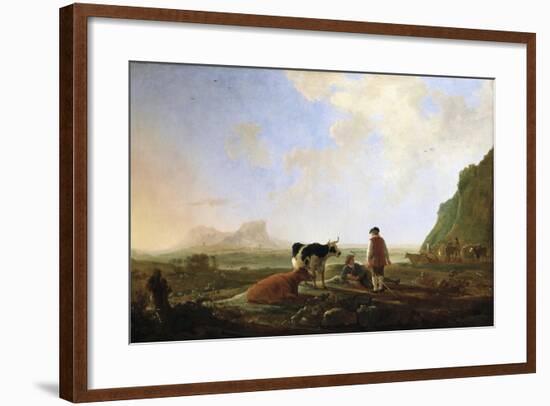 Herdsmen with Cows, C.1645-Aelbert Cuyp-Framed Giclee Print