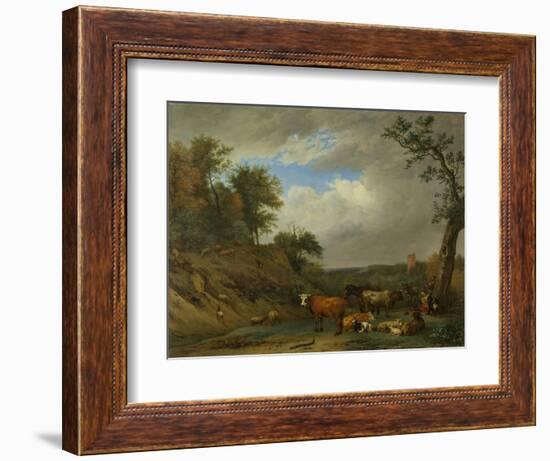 Herdsmen with their Cattle, after Paulus Potter-Paulus Potter-Framed Art Print