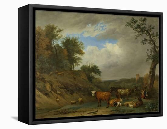 Herdsmen with their Cattle, after Paulus Potter-Paulus Potter-Framed Stretched Canvas