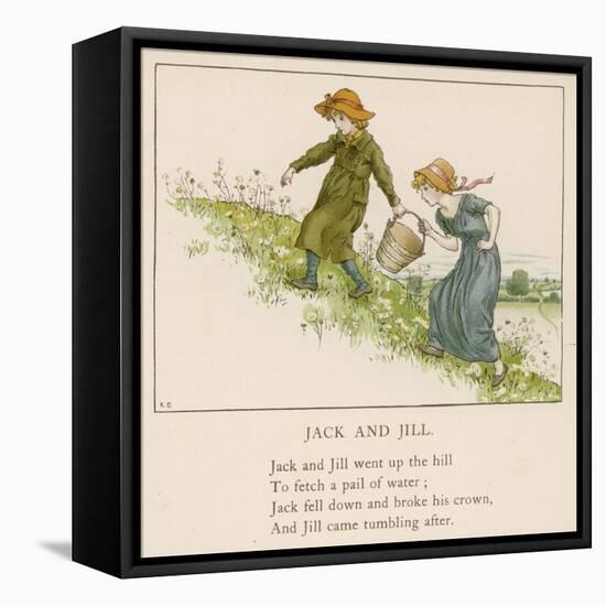 Here are Jack and His Sister Jill Making Their Way up the Hill-Kate Greenaway-Framed Stretched Canvas