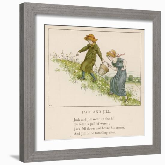 Here are Jack and His Sister Jill Making Their Way up the Hill-Kate Greenaway-Framed Art Print