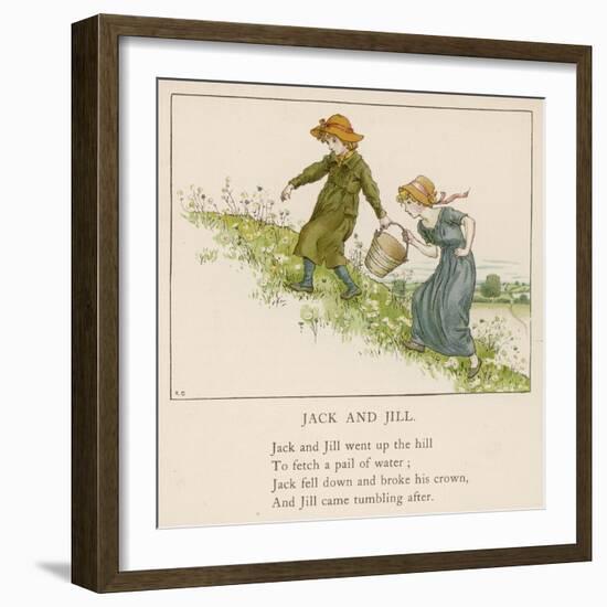 Here are Jack and His Sister Jill Making Their Way up the Hill-Kate Greenaway-Framed Art Print