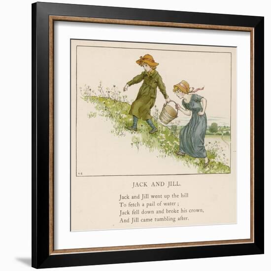 Here are Jack and His Sister Jill Making Their Way up the Hill-Kate Greenaway-Framed Art Print