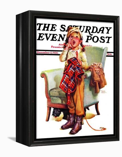 "Here Boy!," Saturday Evening Post Cover, December 5, 1936-Frances Tipton Hunter-Framed Premier Image Canvas