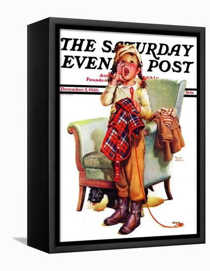 "Here Boy!," Saturday Evening Post Cover, December 5, 1936-Frances Tipton Hunter-Framed Premier Image Canvas