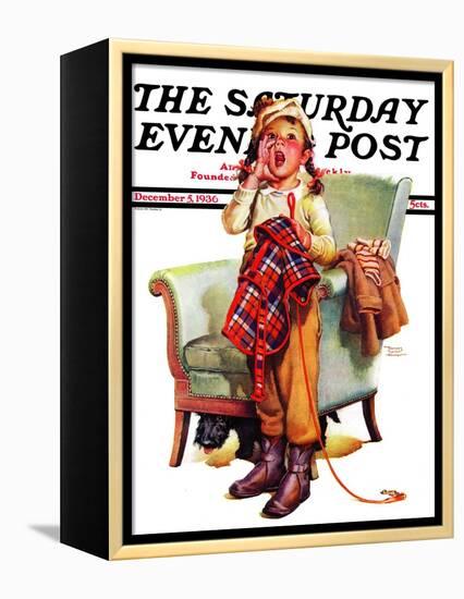 "Here Boy!," Saturday Evening Post Cover, December 5, 1936-Frances Tipton Hunter-Framed Premier Image Canvas