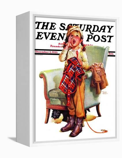 "Here Boy!," Saturday Evening Post Cover, December 5, 1936-Frances Tipton Hunter-Framed Premier Image Canvas