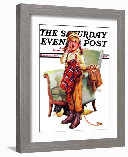 "Here Boy!," Saturday Evening Post Cover, December 5, 1936-Frances Tipton Hunter-Framed Giclee Print