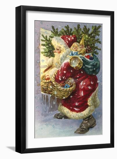 Here Comes Father Christmas-null-Framed Giclee Print