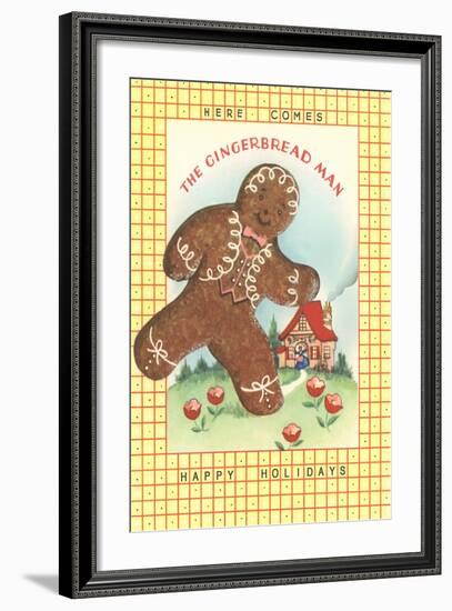 Here Comes Gingerbread Man-null-Framed Art Print