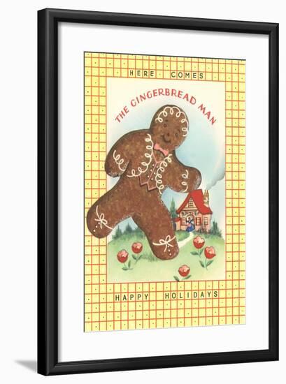 Here Comes Gingerbread Man-null-Framed Art Print